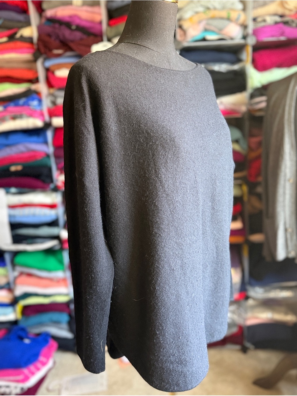 Charter Club Black Crewneck Cashmere Sweater